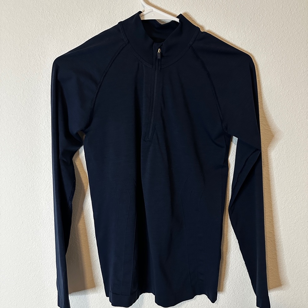 Alphalete Navy Long Sleeve Quarter-Zip Top